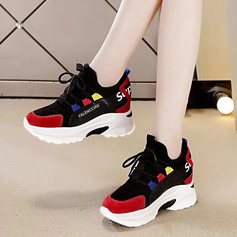 

Sneakers Shoes for Women's Internet Celebrity Ins Tide Wild Platform Sneaker Student Thick-soled Casual Shoes Slimming Sneakers