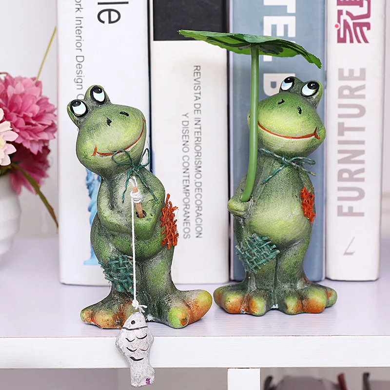 2 шт./набор, 3D Смола, пара лягушек, ремесло, фигурка для дома, офиса, Декор, свадебные подарки, сад, двор, лягушка, модель, украшение, аксессуары