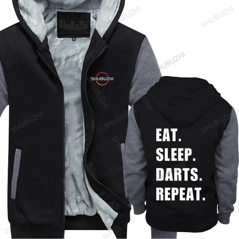 

Мужские брендовые зимние толстовки, пальто бренда sweathsirt Eat Sleep Darts Repeat homme, повседневная хлопковая толстовка, осенняя флисовая куртка на молн...