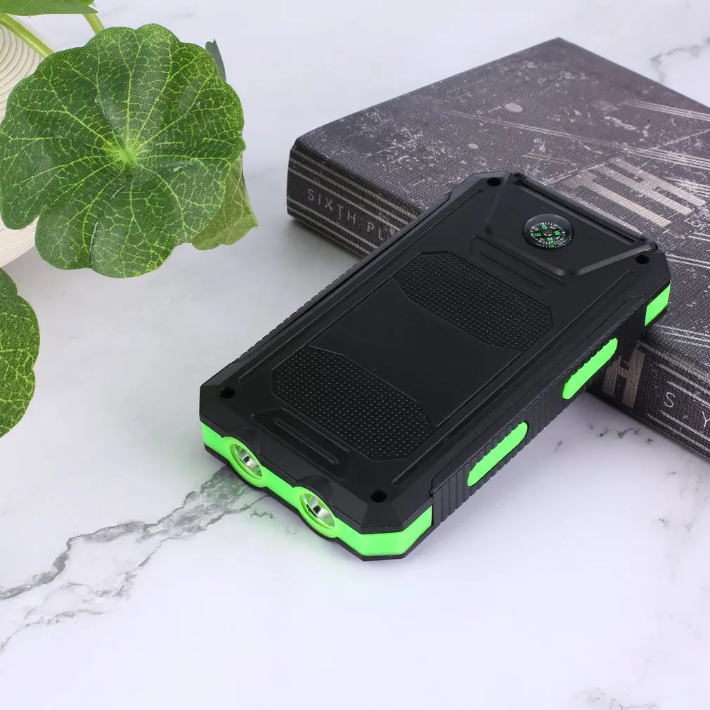 Самодельный чехол на солнечной батарее, 2 usb порта, Внешнее зарядное устройство, чехол на внешнюю батарею, для экстренной ситуации, для кемпинга, путешествий, с компасом, Dropship