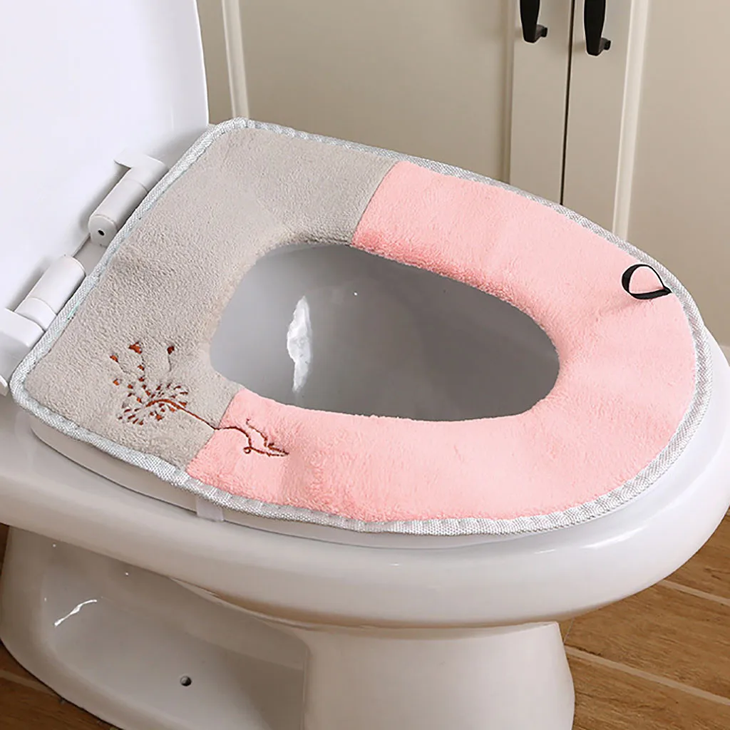 Плюшевое толстое универсальное сиденье для унитаза крышка зимнее теплое