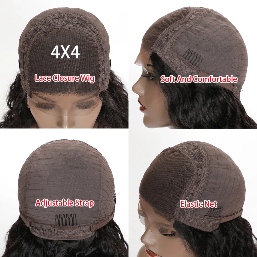 

Short Straight Bob Wig 4x4 Lace Closure Human Hair Wigs For Women Pre Plucked Bleached Knots Wigs 150% Remy Bob Lace Front Wig