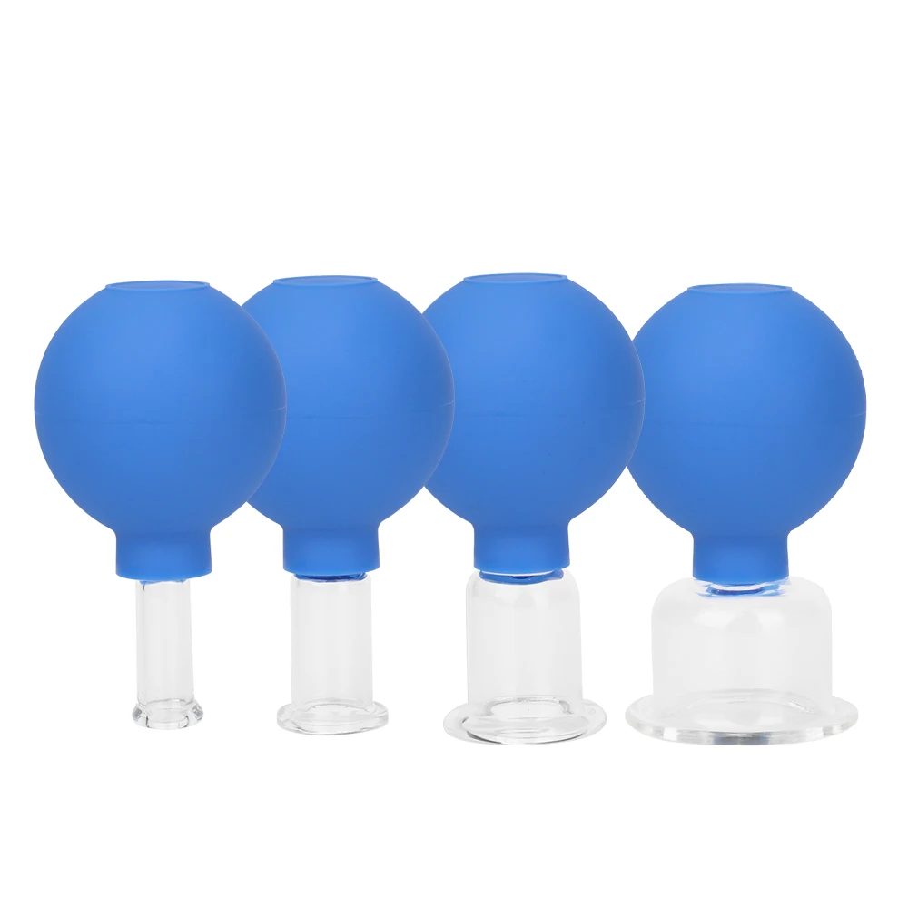 

Rubber Head Glass Vacuum Cupping body Massager ventosa Suction Cups Glass vacuum suction therapy cupping set cans for massage