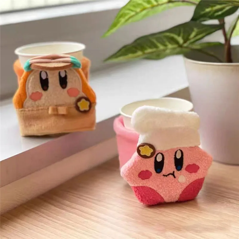 Розовый плюшевый Кирби теплоизоляционная крышка для чашки милые подарки девочек