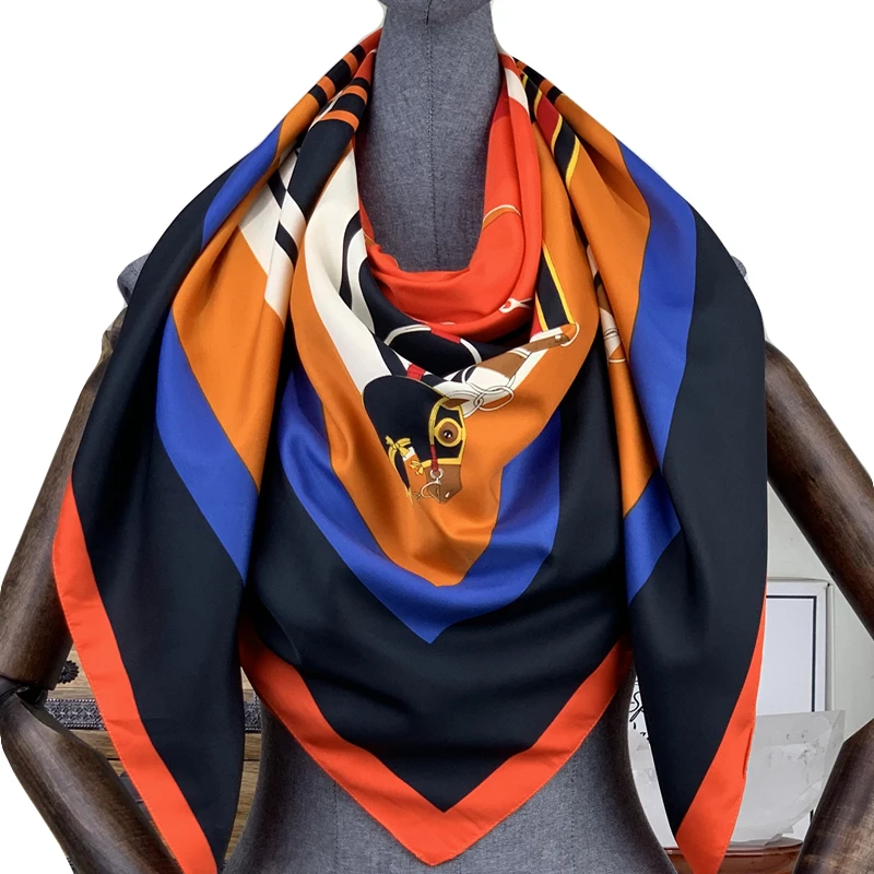 Роскошный бренд женский 100% саржевый шелковый шарф платок Шелковый квадратные