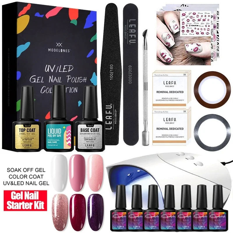 Modelones 16Pcs/Lot Nail Lamp Tools Gel Polish Set 36W Fast Dryer Led Soak Off Long Lasting Semi Permanent Varnish Kits | Красота и