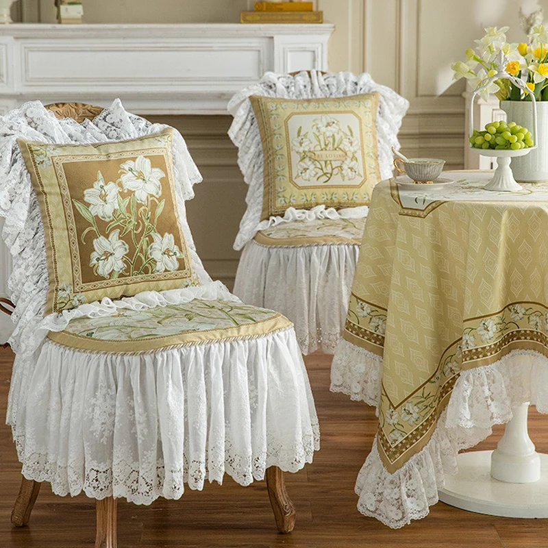 Cover Retro Light Luxury Dining Table Chair  Cover Custom St