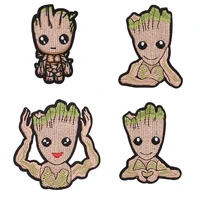 tree people groot patches iron on embroidered clothes patches for clothing stickers garment for girl boy clothing stickers