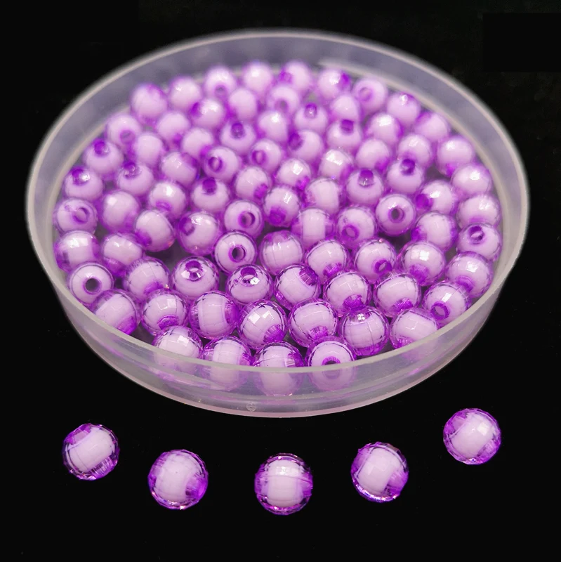 Light Purple 8 мм/10 мм граненые круглые бусины акриловые бусины для изготовления ювелирных изделий браслет ожерелья подвески DIY - Цвет: Light Purple