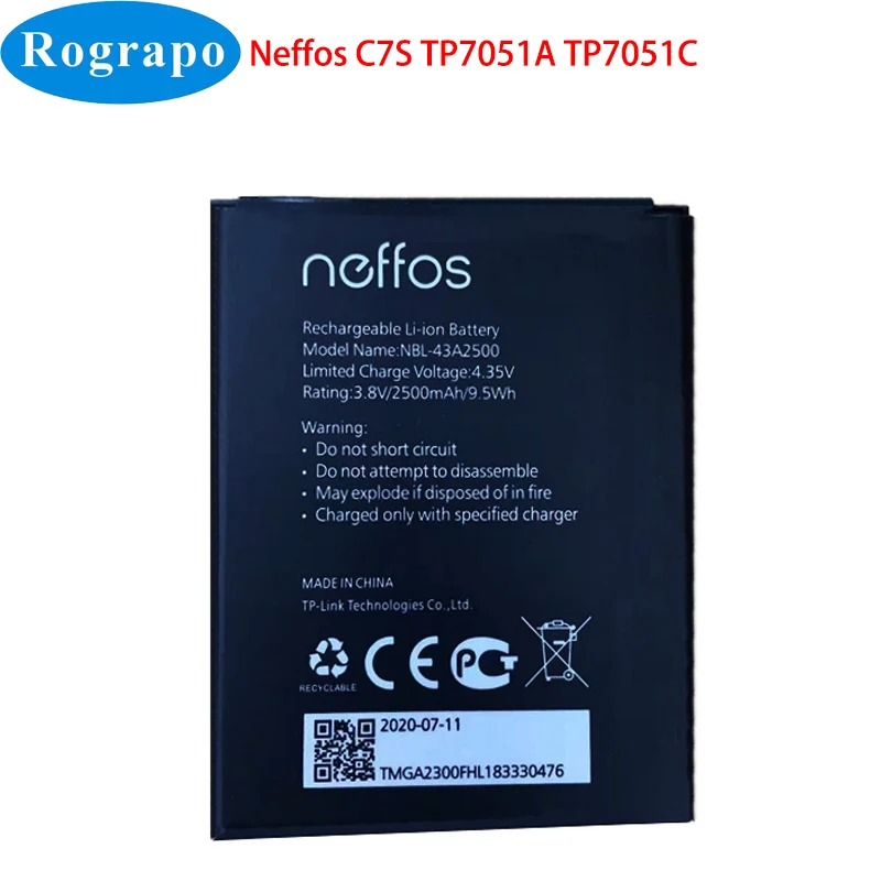 Новый оригинальный аккумулятор 2500 мАч для планшетов TP-Link Neffos C7S TP7051A TP7051C