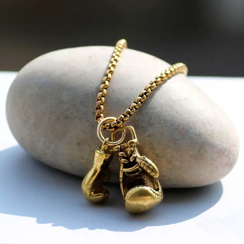 Мужское ожерелье с подвеской в перчатках античное Золотистое Ожерелье для