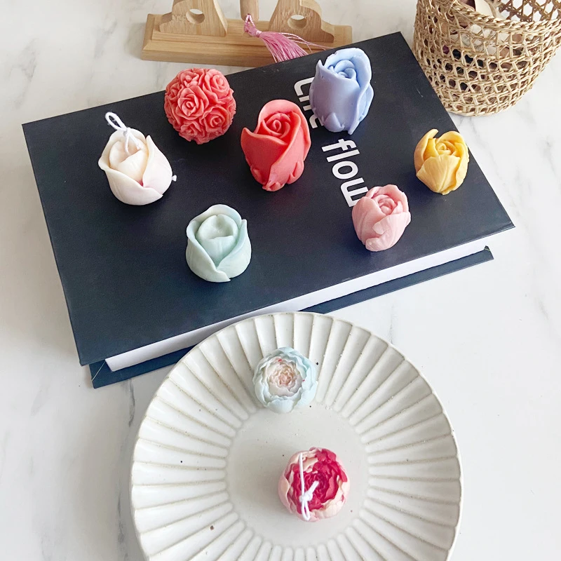 DIY ароматерапевтическая свеча силиконовая формочка в виде цветов дизайн Пион