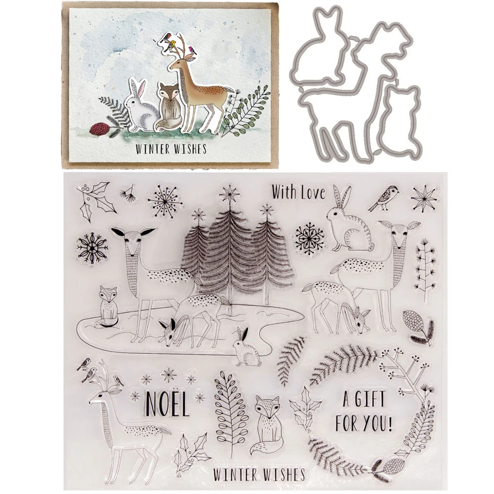 

Winter wishes Clear Stamp Hand Account Rubber Stamps Scrapbooking Stamps for Christmas Greetings Card Making