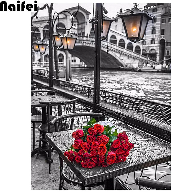 Алмазная 3D картина сделай сам вышивка с красными цветами мозаика полная выкладка