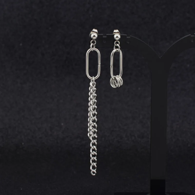 

Hip Hop Rock Asymmetrical U-Shaped Chain Earrings Cold Wind Niche Women Party Contracted Punk Earring Jewelry Gifts