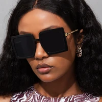 fashion big frame square metal chain hollow sunglasses brand design anti ultraviolet uv400 casual sunglasses for adultwomenmen