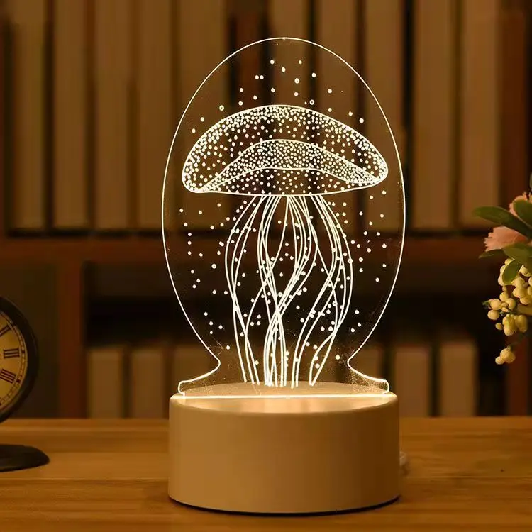 

Jellyfish 3D LED Night Light USB Table Desk Lamp 7 Color Changing Bedside Lamps Home Decor Creative Gift For Kids
