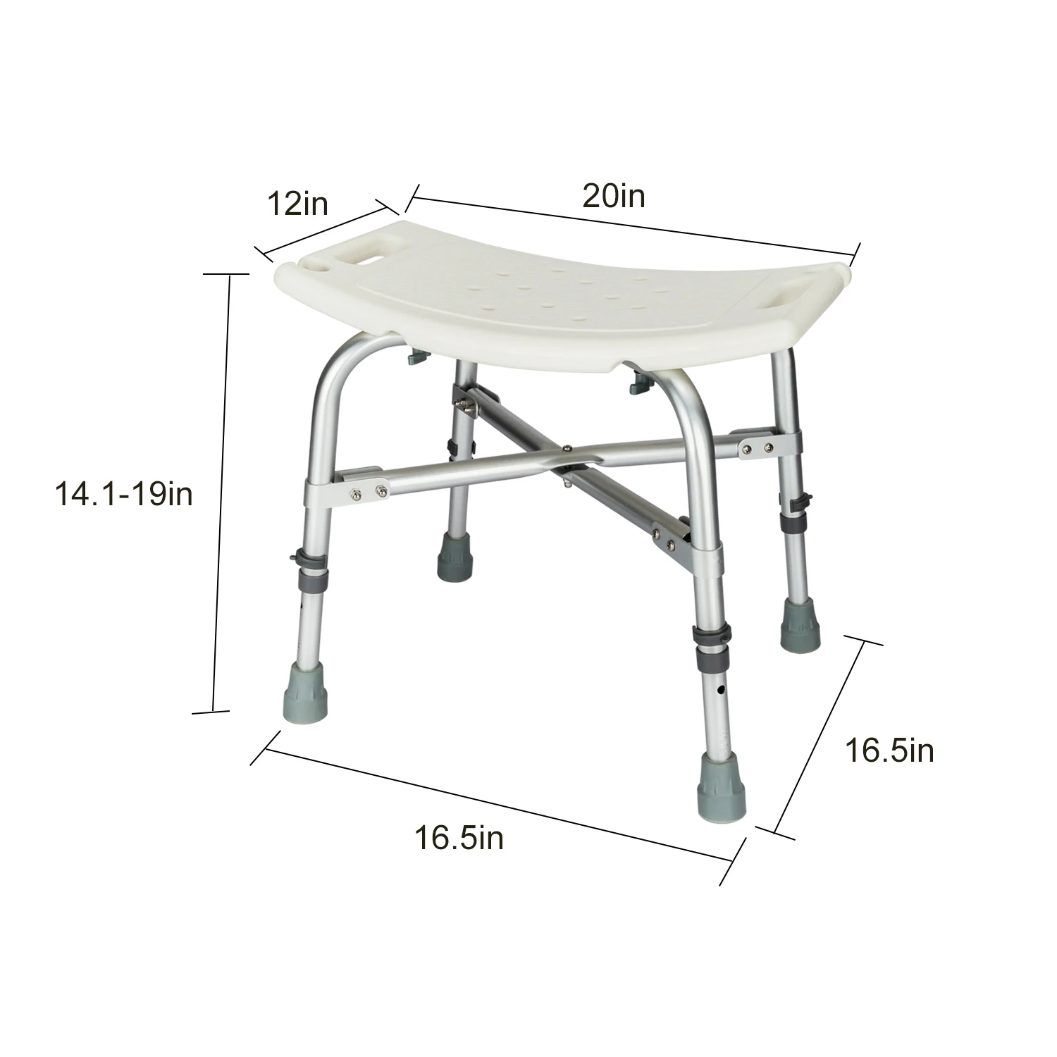 

Safety Heavy Type Adjustable Aluminum Alloy Shower Chair Suit For The Elder And Pregnant High Quality
