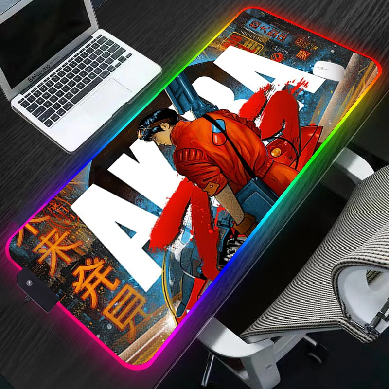 

RGB Akira Mouse Pad Gamer Computer Mousepad RGB Backlit Gaming Accessories Large Mousepad XXL For Desk Keyboard LED Mice Mat