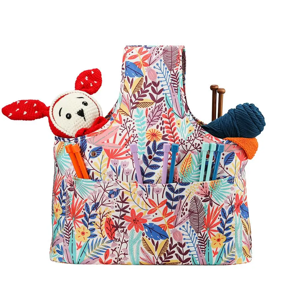 

Household Knitting Tote - Portable Oxford Cloth Crochet Organizer - Knitting Wrist Bag Storage Bag - With Design&Drawstring Clos