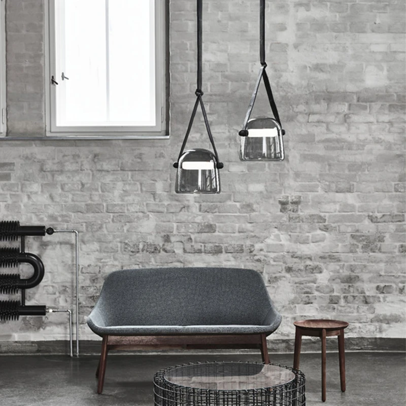 Nordic Individuality Glass Belt Restaurant Chandelier Single Head Modern Simple Creative Cafe Bar Clothing Shop Art Lamps | Лампы и