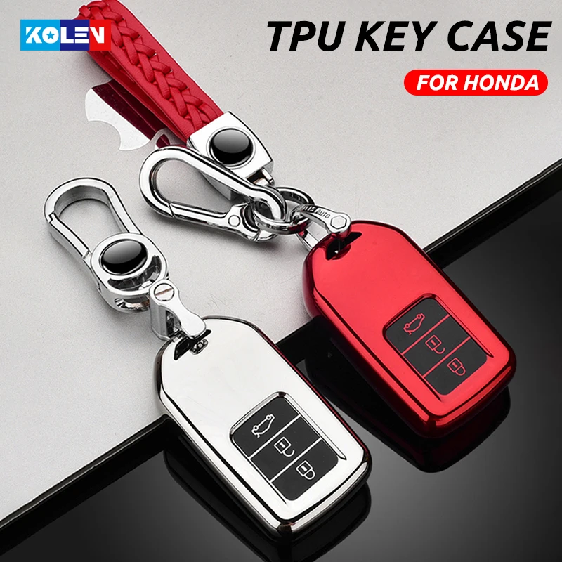 

New Soft TPU Car Remote Key Case Full Cover Holder For Honda CRV Pilot Accord Civic Fit HR-V Odyssey 2016 2017 Accessories Shell