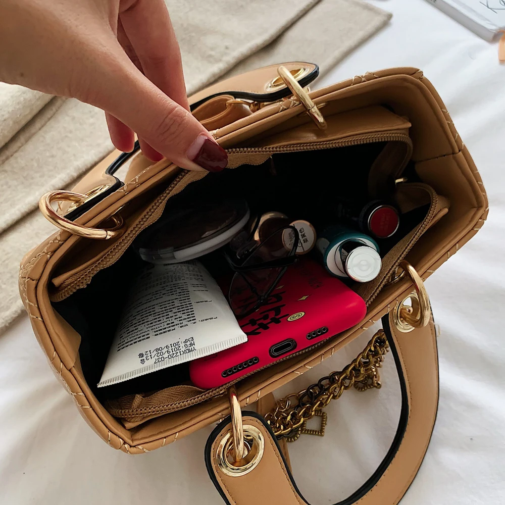 

Luxury Women Bags Fashion Handbag Plaid Candy Color Crossbody Bag For Women 2021 Flap Mini Ladies Shoulder Chain Tote Messenger