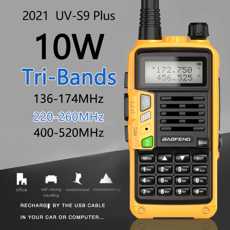 Портативная рация BaoFeng UV S9 PLUS 10 Вт 136 174 МГц/220 260 МГц/400 520 МГц|Рации| |