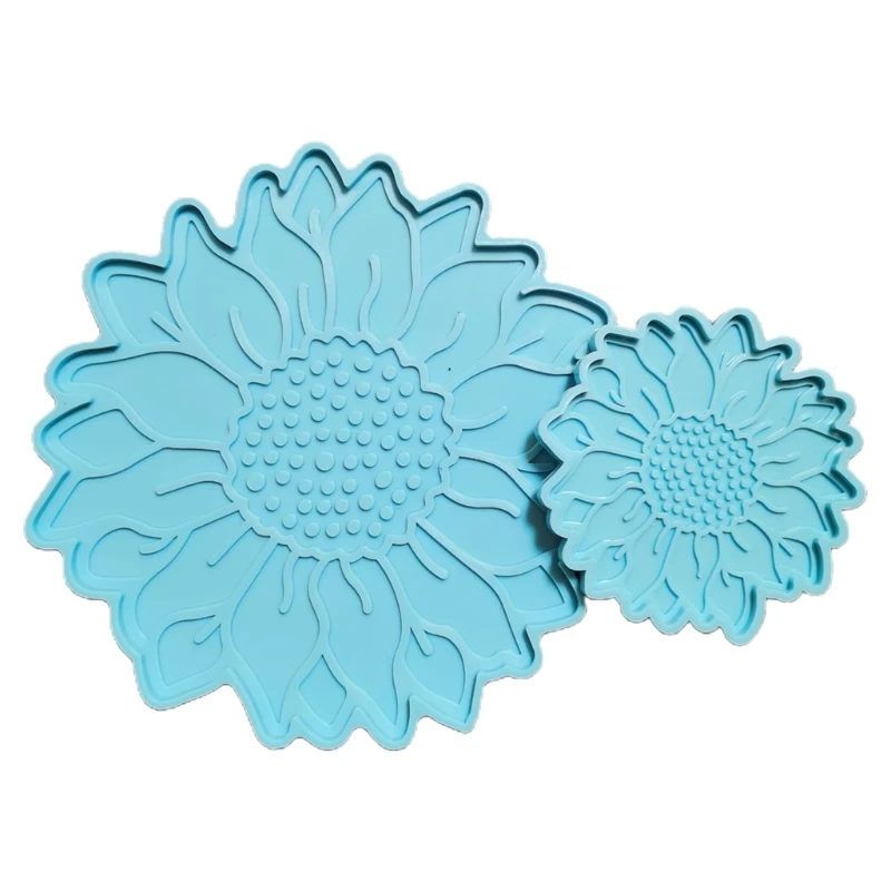 

2 Pcs Sun Flower Tray Epoxy Resin Mold Serving Plate Casting Silicone Mould DIY Crafts Cup Mat Coaster Making Tool T84A