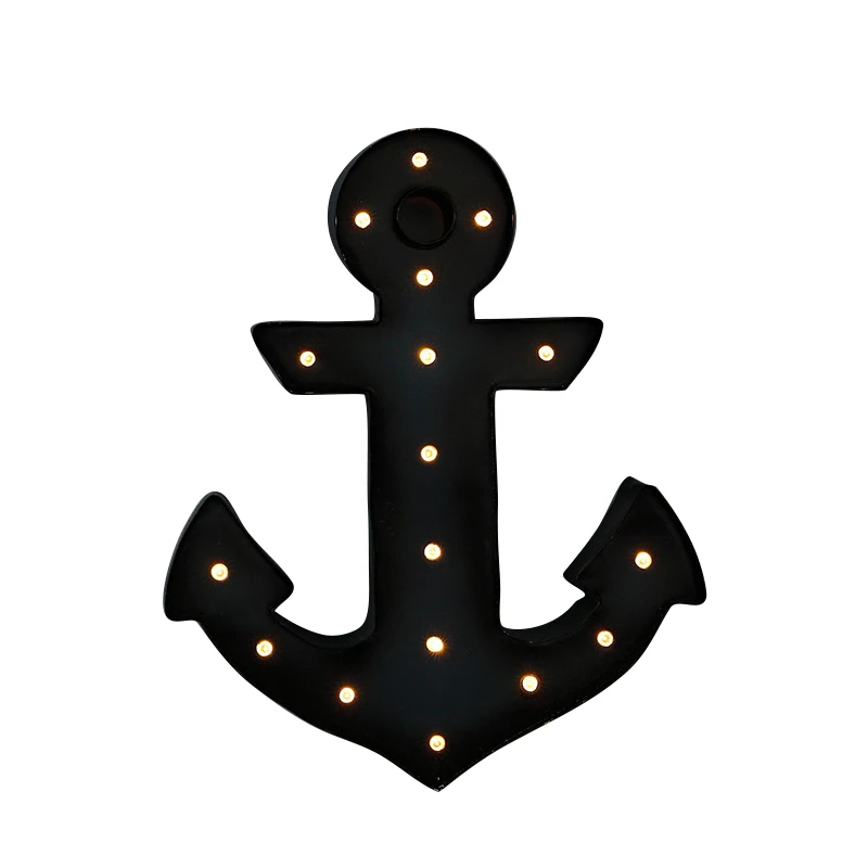 Anchor Hinnixy, мультяшный ночной Светильник для детей, детская спальня, настенная декоративная настольная лампа, скандинавский светильник, детский деревянный светодиодный светильник - Испускаемый цвет: Anchor