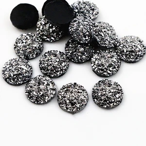 Новая мода 40 шт 8 мм 10 мм 12 мм пистолет черный металлический цвет плоская задняя Смола Кабошоны Камея