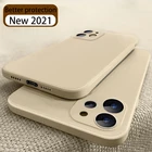 Роскошный оригинальный чехол из жидкого силикона для iPhone 12 11 13 Pro Max Mini X XR XS 7 8 6 Plus SE 2020 противоударный мягкий чехол
