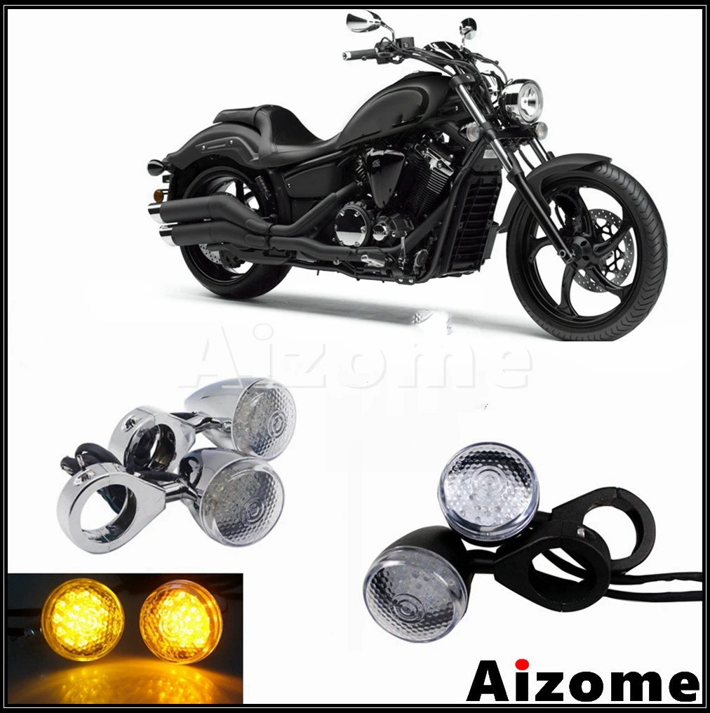 

12V Amber Motorcycle Blinker Lamp LED Turn Signal Indicator Light For Harley Ducati Honda Kawasaki Suzuki Yamaha Chopper Cruiser