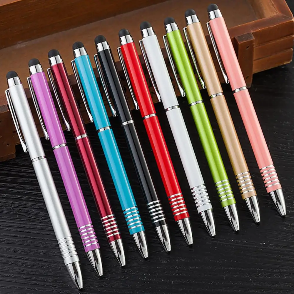 Рекламная шариковая ручка 10 шт./лот стилус для сенсорного экрана с логотипом на