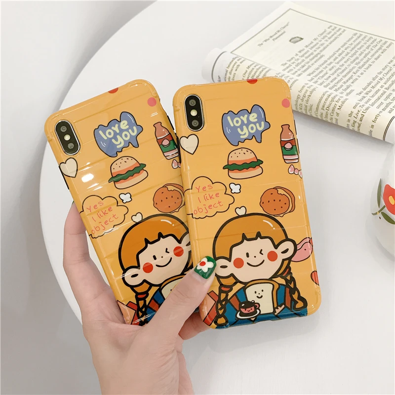 Мультфильм веселый костюм чехол с узорами для девочек телефона iphone 6 7 8 6s плюс