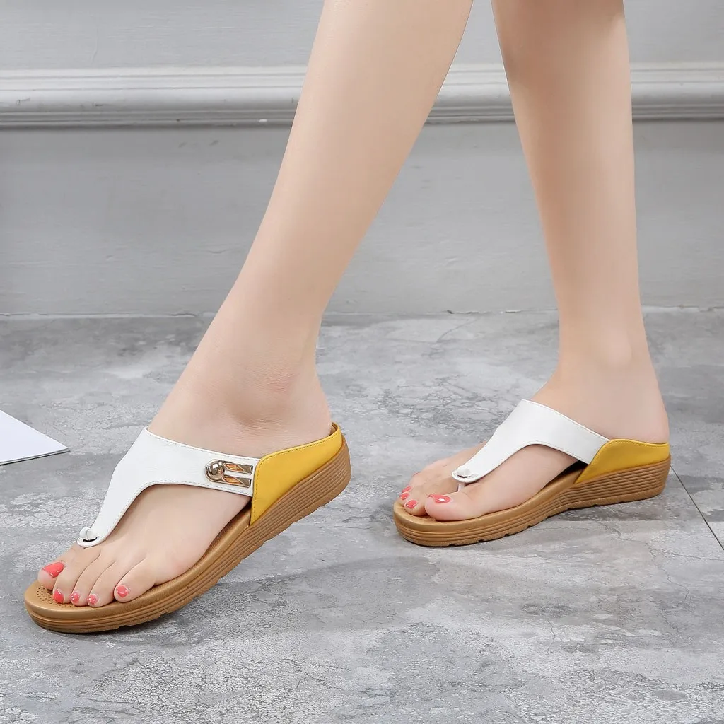 

2020 New Women Summer slippers Bohemia Flip Flops Shoes Round Sandals Casual Slipper indoor & outdoor Flip-flops for women