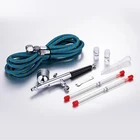 Аэрограф Двойного действия, краскопульт для ногтей, набор красок для макияжа, для лица, татуировки, творчества, инструмент 0,2 мм0,3 мм0,5 мм