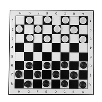 large size plastic checkersdraughts folding chessboard international chess set travel board game competition toy