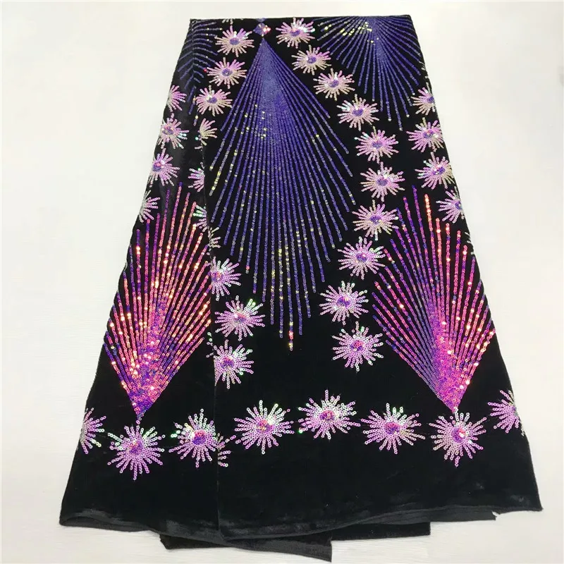 2020 высокое качество Французский 3D тюль с блестками африканская бархатная