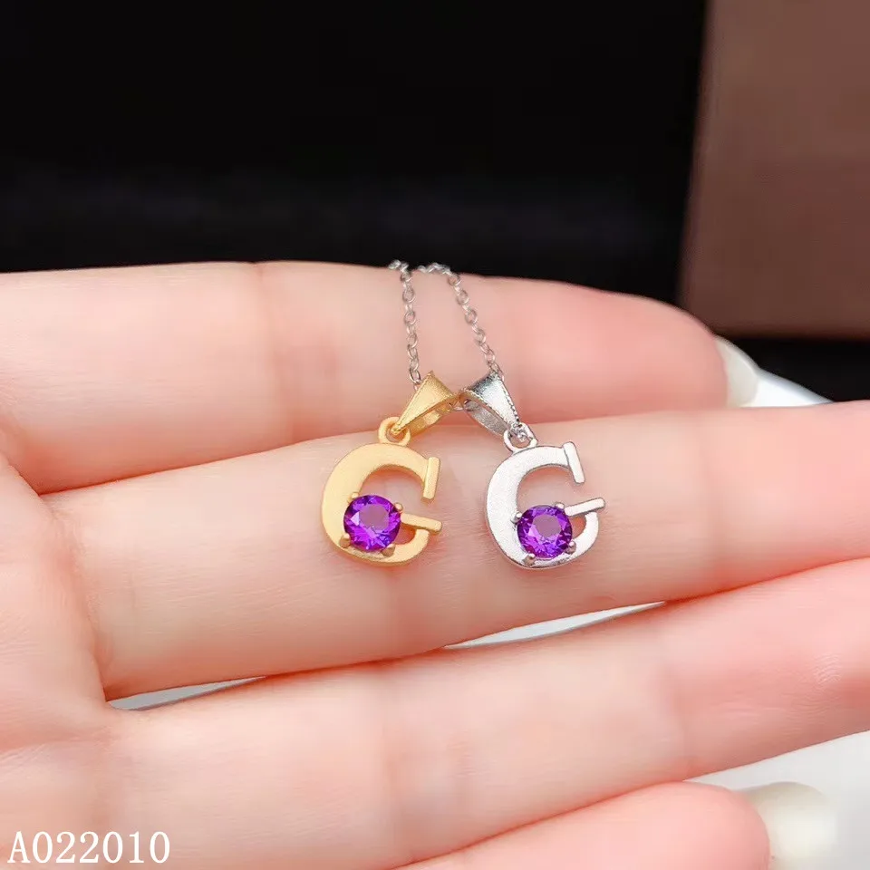 

KJJEAXCMY Fine Jewelry 925 Sterling Silver inlaid gemstone Amethyst Female Miss Woman Pendant Necklace noble hot selling