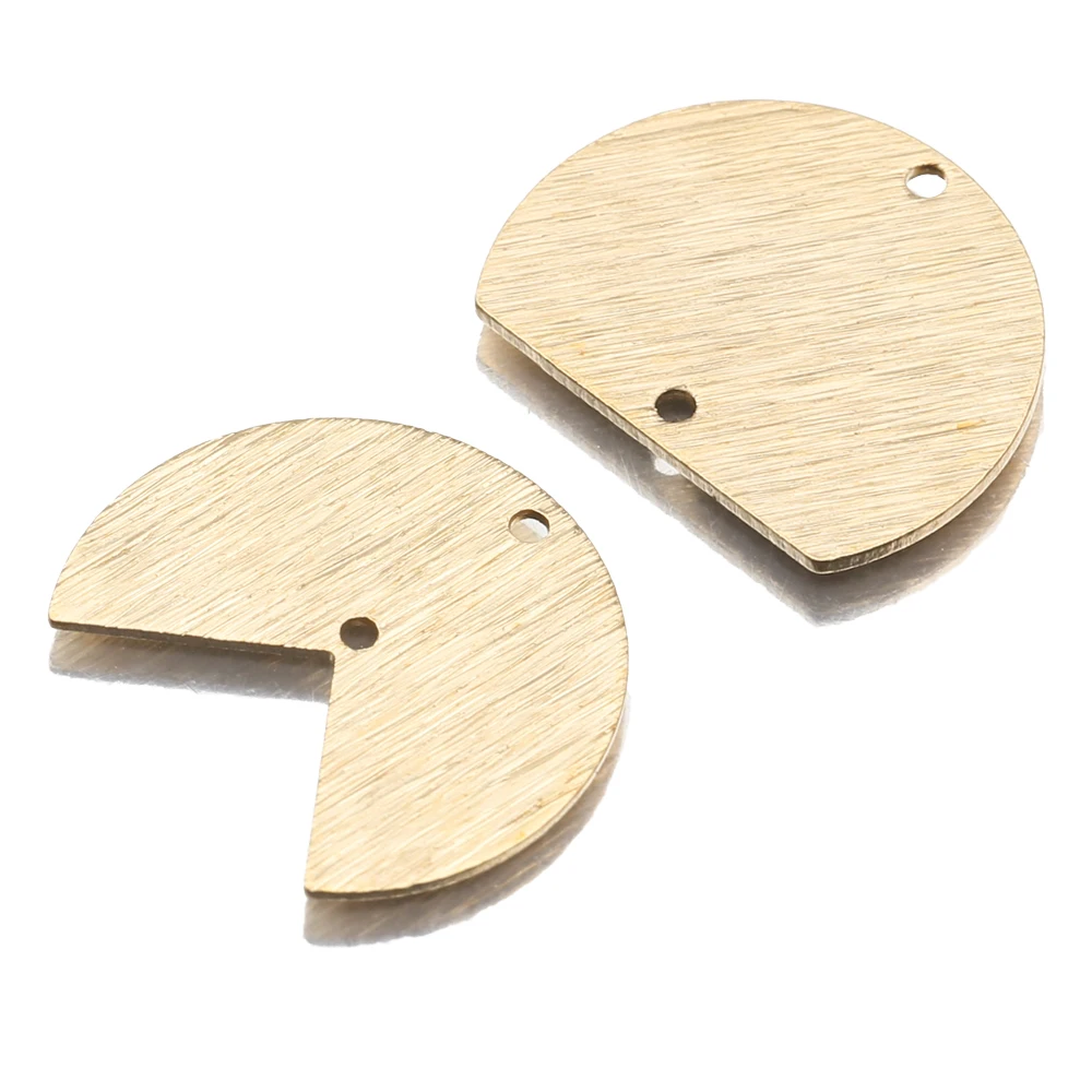 

20pcs/Lot Original Brass Circle Cut Connectors Half Round Textured Stamping Tag Charms For Diy Bracelet Earrings Jewelry Making