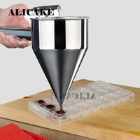 chocolate funnel with stand stainless steel confectionery commercial grade cake decorating tool precise dispensing and filling