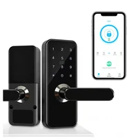 Cheap Door Locks Portable Smart Freeshipping Keyless Black Door Handle Keyless Fingerprint Lock Cerradura Puerta Hardware XR50MS