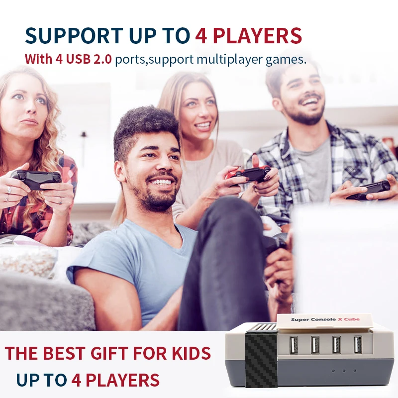 Retro Games for PS1/PSP/DC/N64 117000+ Games Super Console X Cube 4K Mini TV Box Video Game Console With 2.4G Wireless Gamepads