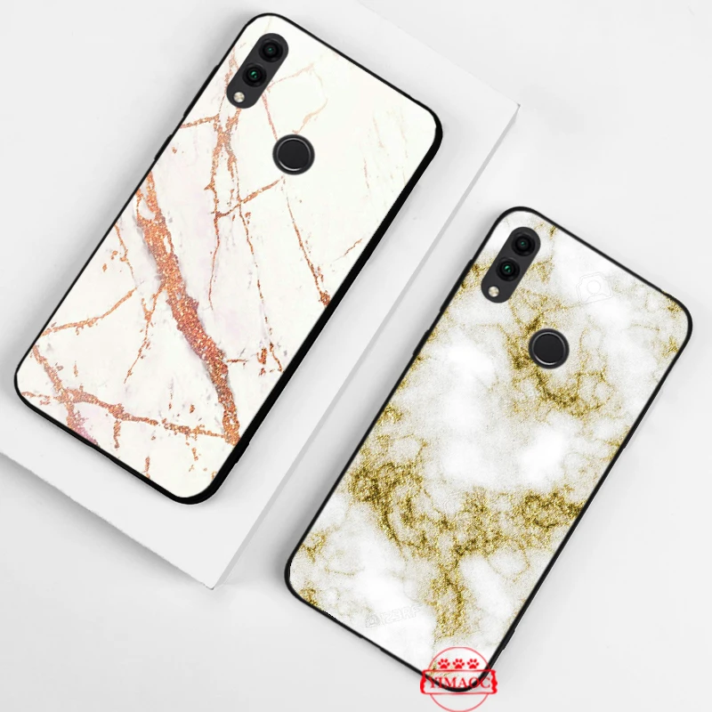 Granite Gold Marble Texture Silicone Soft Case for Huawei Honor 6A 7A Pro 7C 8 8X 8C 9 9X Lite Note 10 20 |