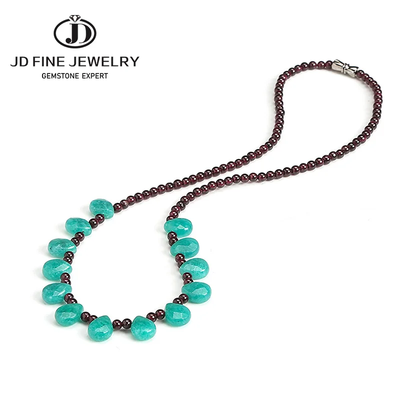 Ожерелье чокер JD из натурального камня амазонита синего цвета с маленьким