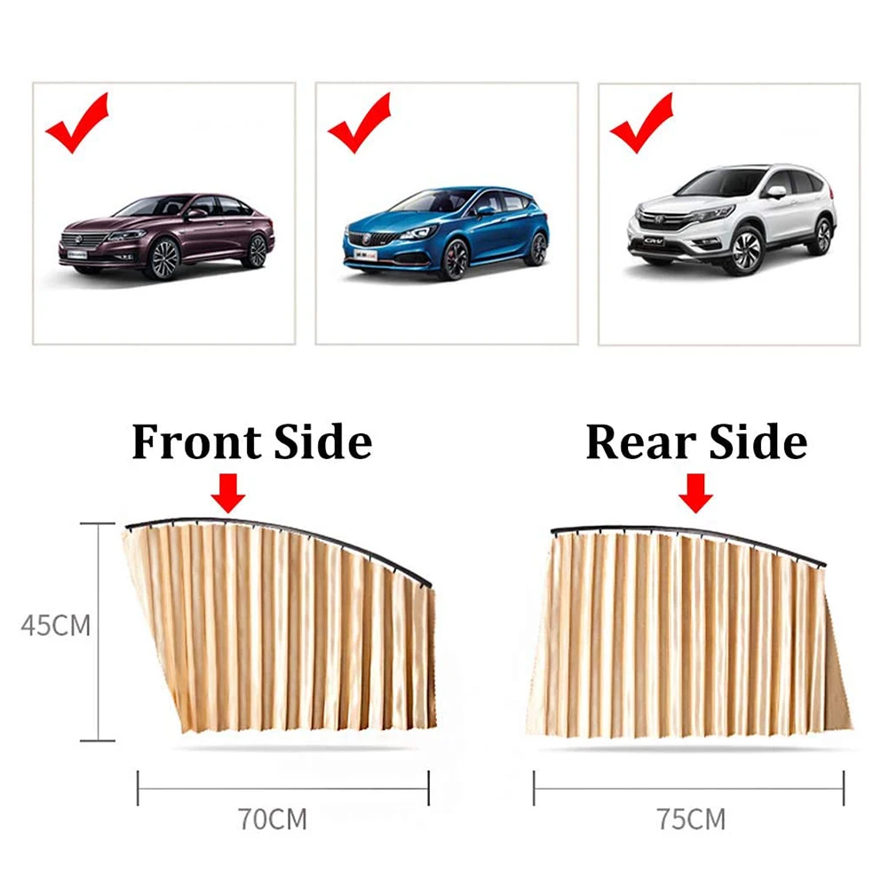 

Car Curtain Sun Shade Window UV Insulation Automatic Magnetic Extension Track Car Sunshade Car Interior Protector Decoration