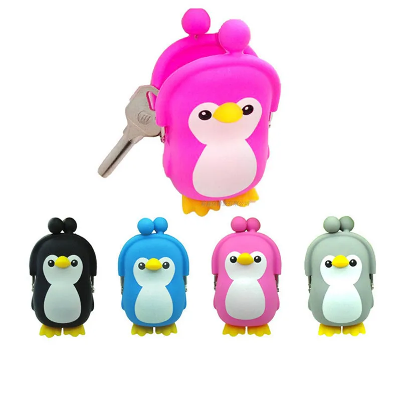 Новый Кошелек из силикагеля мультяшный кошелек Пингвин для мальчиков и девочек