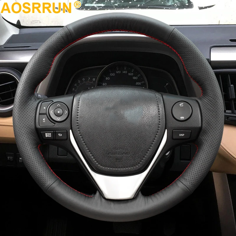 Искусственная кожа Чехол рулевого колеса автомобиля для Toyota Rav4 2013 2014 2015