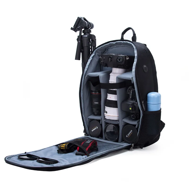 outdoor waterproof camera laptop backpack folding nylon camera bag case fit 15 6 inch laptop bag for slr photography lens tripod free global shipping